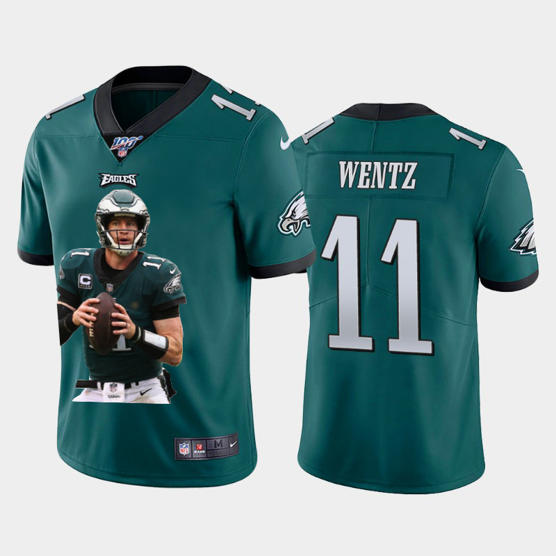 Gorgeous Philadelphia Eagles #11 Carson Wentz Team Hero 2 Vapor Limited NFL 100 Jersey Green Retailers boost your inventory Order these popular Eagles jerseys