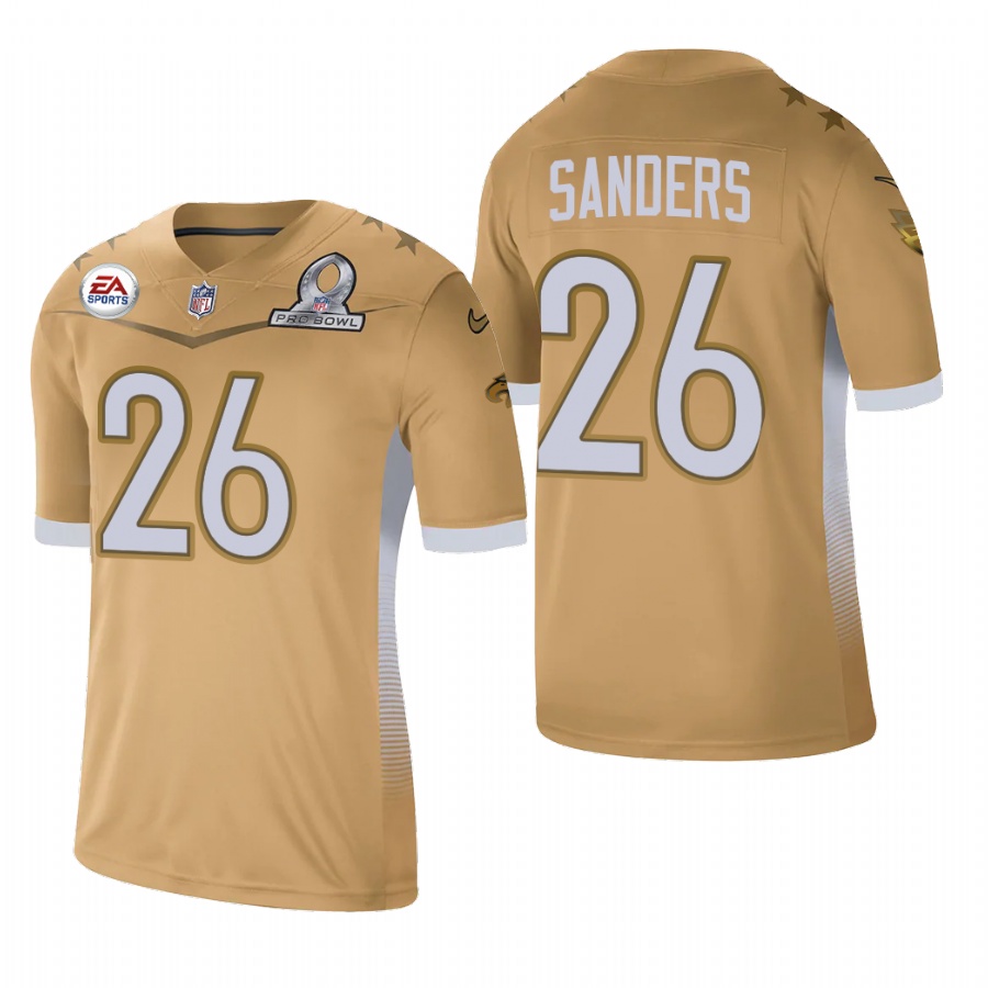 Amazing Philadelphia Eagles #26 Miles Sanders 2021 NFC Pro Bowl Game Gold NFL Jersey For a short time available Don't miss your chance to own an Eagles jersey