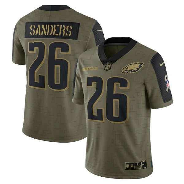 Gorgeous Philadelphia Eagles #26 Miles Sanders Olive 2021 Salute To Service Limited Player Jersey Retailers boost your inventory Order these popular Eagles jerseys