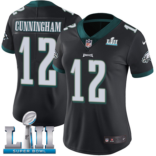 Premium Eagles #12 Randall Cunningham Black Alternate Super Bowl LII Women's Stitched NFL Vapor Untouchable Limited Jersey Sports enthusiasts Seize the opportunity Order your Eagles jersey