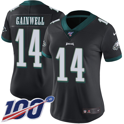 HighQuality Eagles #14 Kenneth Gainwell Black Alternate Women's Stitched NFL 100th Season Vapor Untouchable Limited Jersey Sports fans this is your chance Order soon to support the Eagles