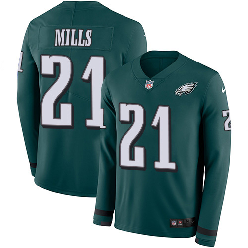Premium Eagles #21 Jalen Mills Green Team Color Men's Stitched NFL Limited Therma Long Sleeve Jersey Sports enthusiasts Seize the opportunity Order your Eagles jersey