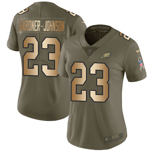Premium Eagles #23 C.J. Gardner Johnson Olive/Gold Women's Stitched NFL Limited 2017 Salute To Service Jersey Sports enthusiasts Seize the opportunity Order your Eagles jersey