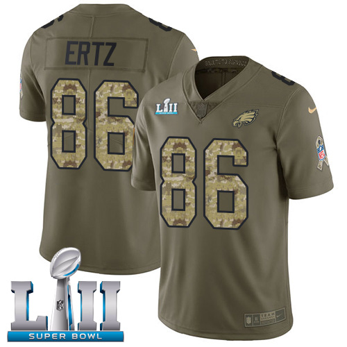 Outstanding Eagles #86 Zach Ertz Olive/Camo Super Bowl LII Youth Stitched NFL Limited 2017 Salute to Service Jersey Sports enthusiasts Seize the opportunity Order your Eagles jersey