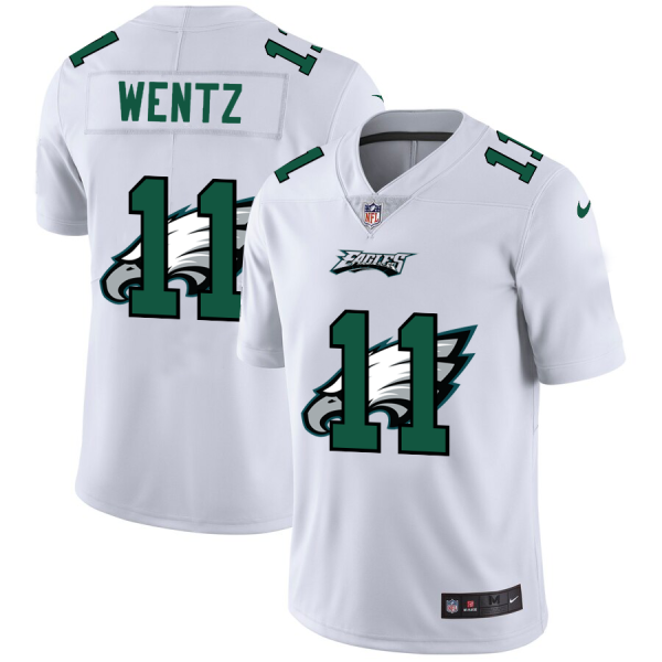 HighQuality Philadelphia Eagles #11 Carson Wentz White Men's Team Logo Dual Overlap Limited NFL Jersey Sports enthusiasts Seize the opportunity Order your Eagles jersey