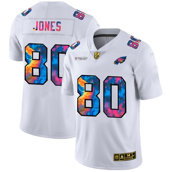 Fantastic Philadelphia Eagles #80 Julio Jones Men's White Multi Color 2020 NFL Crucial Catch Limited NFL Jersey Act fast Only a few left Secure your Eagles jersey today