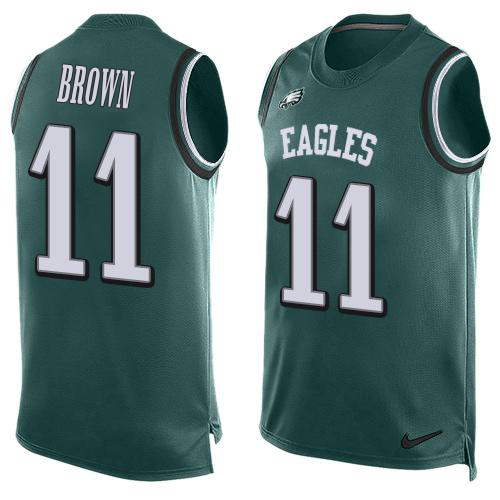 Outstanding Eagles #11 A.J. Brown Green Team Color Men's Stitched NFL Limited Tank Top Jersey Sports fans this is your chance Order soon to support the Eagles