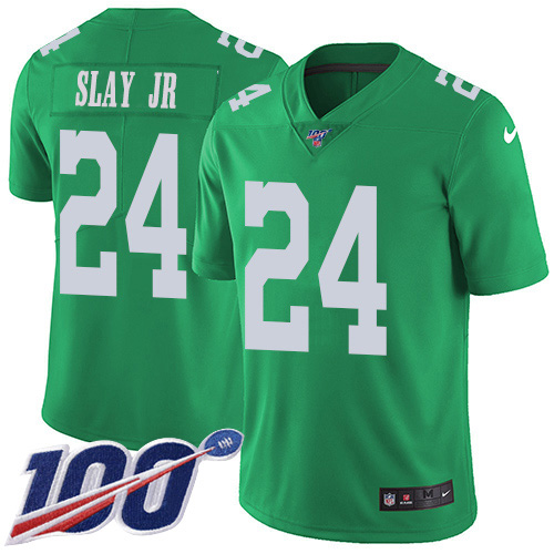 Gorgeous Eagles #24 Darius Slay Jr Green Men's Stitched NFL Limited Rush 100th Season Jersey Limited stock Order now to cheer for the Eagles