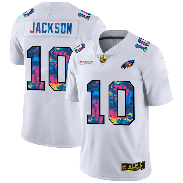 Exceptional Philadelphia Eagles #10 Desean Jackson Men's White Multi Color 2020 NFL Crucial Catch Limited NFL Jersey Act fast Only a few left Secure your Eagles jersey today
