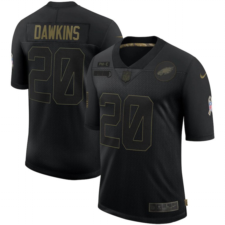 Outstanding Philadelphia Eagles #20 Brian Dawkins 2020 Salute To Service Retired Limited Jersey Black Act fast Only a few left Secure your Eagles jersey today