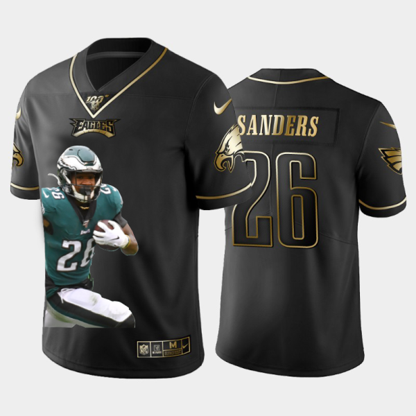 Fantastic Philadelphia Eagles #26 Miles Sanders Team Hero 3 Vapor Limited NFL 100 Jersey Black Golden Be among the first to own Order your Eagles jersey right away