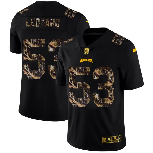 Fantastic Philadelphia Eagles #53 Shaquille Leonard Men's Black Flocked Lightning Vapor Limited NFL Jersey With high demand Order now to show your love for the Eagles