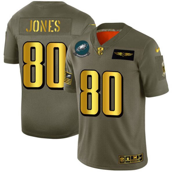 HighQuality Philadelphia Eagles #80 Julio Jones NFL Men's Olive Gold 2019 Salute to Service Limited Jersey Limited stock Order now to cheer for the Eagles