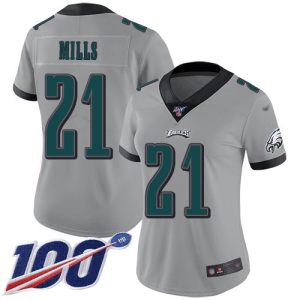 Fantastic Eagles #21 Jalen Mills Silver Women's Stitched NFL Limited Inverted Legend 100th Season Jersey Sports enthusiasts Seize the opportunity Order your Eagles jersey