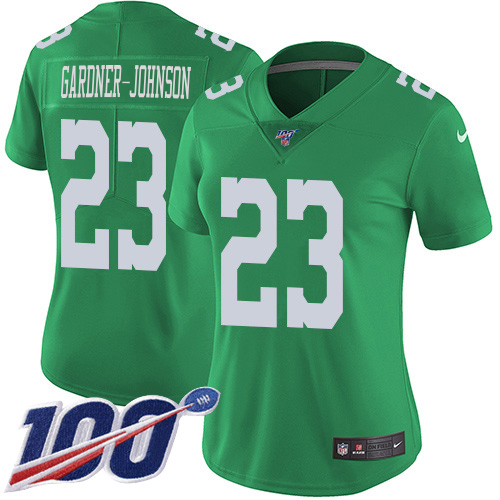 Stunning Eagles #23 C.J. Gardner Johnson Green Women's Stitched NFL Limited Rush 100th Season Jersey Hurry Exclusive offer Place your order for an Eagles jersey immediately