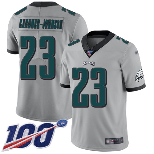 Outstanding Eagles #23 C.J. Gardner Johnson Silver Men's Stitched NFL Limited Inverted Legend 100th Season Jersey For a short time available Don't miss your chance to own an Eagles jersey