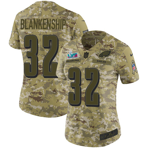 Stunning Eagles #32 Reed Blankenship Camo Super Bowl LVII Patch Women's Stitched NFL Limited 2018 Salute To Service Jersey Limited stock Order now to cheer for the Eagles
