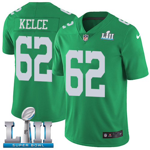 Fantastic Eagles #62 Jason Kelce Green Super Bowl LII Men's Stitched NFL Limited Rush Jersey Hurry Exclusive offer Place your order for an Eagles jersey immediately