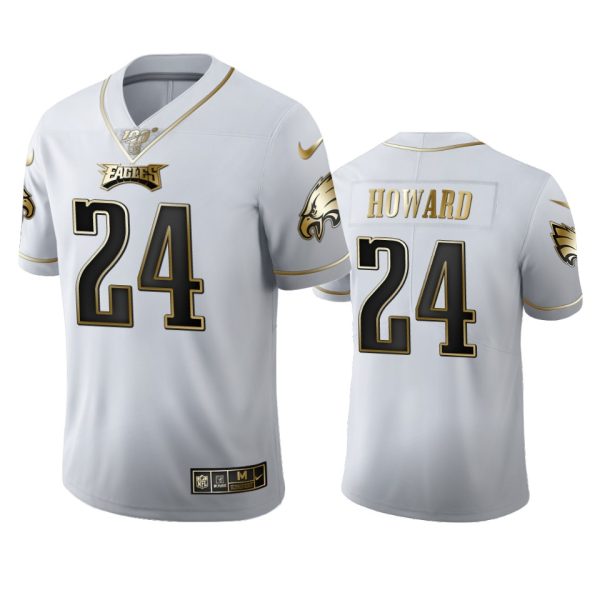 Gorgeous Philadelphia Eagles #24 Jordan Howard Men's White Golden Edition Vapor Limited NFL 100 Jersey For a short time available Don't miss your chance to own an Eagles jersey