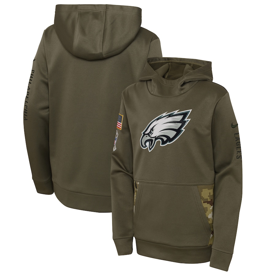 Superb Philadelphia Eagles Youth 2022 Salute To Service Performance Pullover Hoodie Olive Be among the first to own Order your Eagles jersey right away