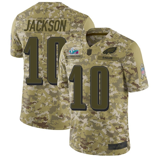 Premium Eagles #10 DeSean Jackson Camo Super Bowl LVII Patch Men's Stitched NFL Limited 2018 Salute To Service Jersey Sports enthusiasts Seize the opportunity Order your Eagles jersey