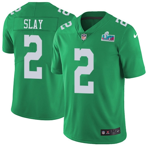 HighQuality Eagles #2 Darius Slay Green Super Bowl LVII Patch Youth Stitched NFL Limited Rush Jersey Limited stock Order now to cheer for the Eagles