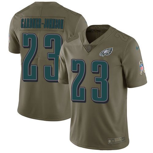 Fantastic Eagles #23 C.J. Gardner Johnson Olive Men's Stitched NFL Limited 2017 Salute To Service Jersey Collectors this is a must have Add this Eagles jersey to your collection