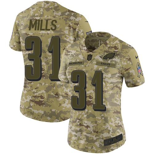 Gorgeous Eagles #31 Jalen Mills Camo Women's Stitched NFL Limited 2018 Salute to Service Jersey Hurry Exclusive offer Place your order for an Eagles jersey immediately