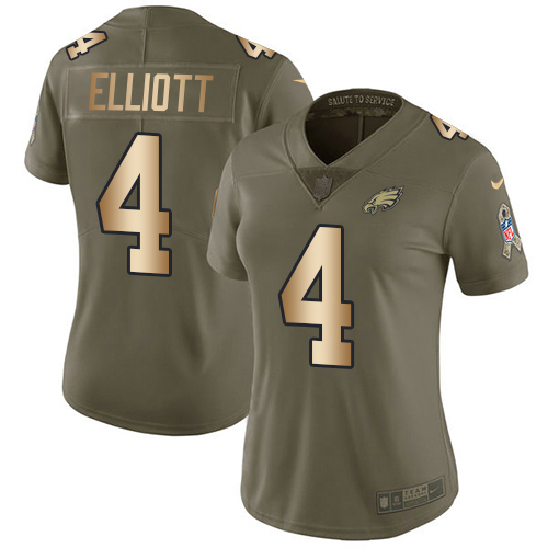 HighQuality Eagles #4 Jake Elliott Olive/Gold Women's Stitched NFL Limited 2017 Salute To Service Jersey Sports enthusiasts Seize the opportunity Order your Eagles jersey