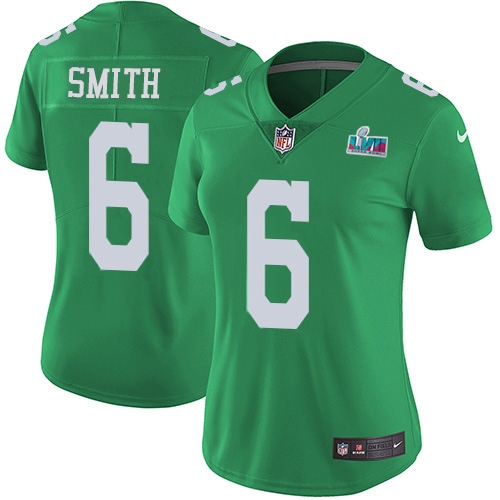 Fantastic Eagles #6 DeVonta Smith Green Super Bowl LVII Patch Women's Stitched NFL Limited Rush Jersey For a short time available Don't miss your chance to own an Eagles jersey