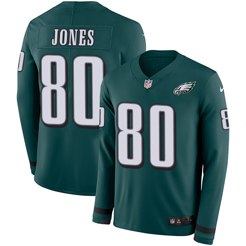 Outstanding Eagles #80 Julio Jones Green Team Color Youth Stitched NFL Limited Therma Long Sleeve Jersey Hurry Exclusive offer Place your order for an Eagles jersey immediately