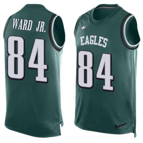 HighQuality Eagles #84 Greg Ward Jr. Green Team Color Men's Stitched NFL Limited Tank Top Jersey Act fast Only a few left Secure your Eagles jersey today