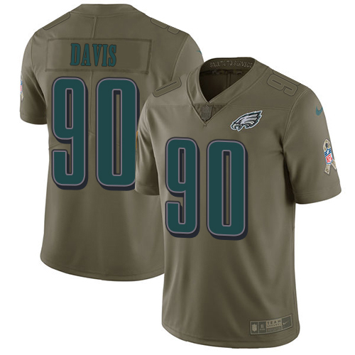 Superb Eagles #90 Jordan Davis Olive Men's Stitched NFL Limited 2017 Salute To Service Jersey Be among the first to own Order your Eagles jersey right away