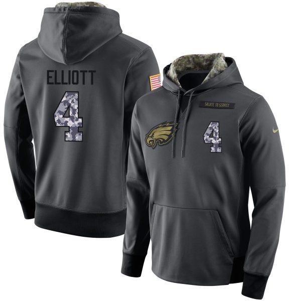 Fantastic NFL Men's Philadelphia Eagles #4 Jake Elliott Stitched Black Anthracite Salute to Service Player Performance Hoodie Sports enthusiasts Seize the opportunity Order your Eagles jersey