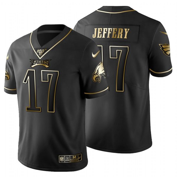 Delightful Philadelphia Eagles #17 Alshon Jeffery Men's Black Golden Limited NFL 100 Jersey Sports enthusiasts Seize the opportunity Order your Eagles jersey