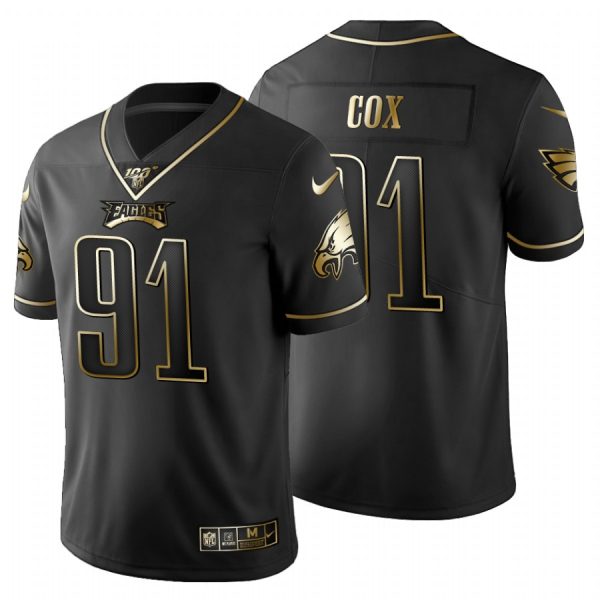 HighQuality Philadelphia Eagles #91 Fletcher Cox Men's Black Golden Limited NFL 100 Jersey Limited stock Order now to cheer for the Eagles