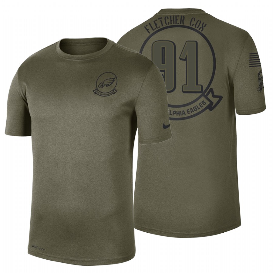 Stunning Philadelphia Eagles #91 Fletcher Cox Olive 2019 Salute To Service Sideline NFL T Shirt Be among the first to own Order your Eagles jersey right away