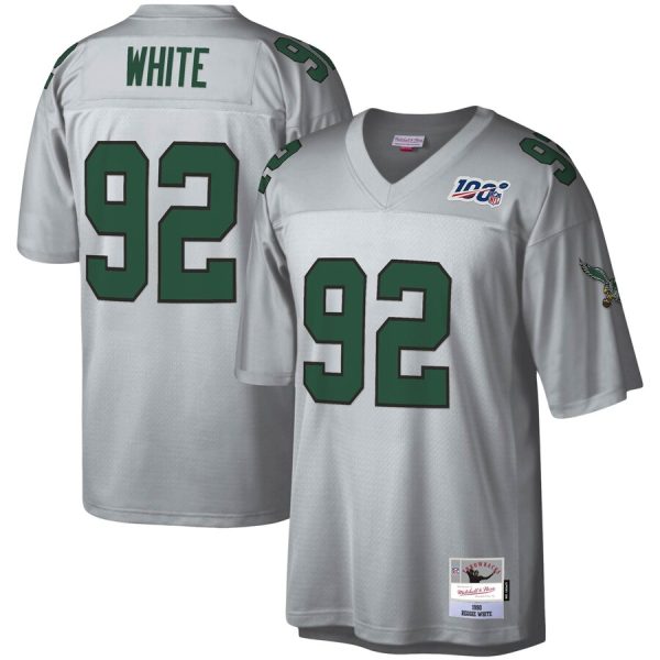 Delightful Philadelphia Eagles #92 Reggie White Mitchell & Ness NFL 100 Retired Player Platinum Jersey For a short time available Don't miss your chance to own an Eagles jersey