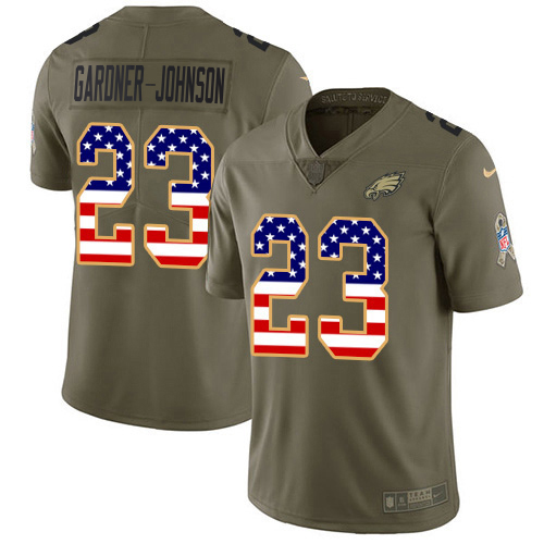 Superb Eagles #23 C.J. Gardner Johnson Olive/USA Flag Youth Stitched NFL Limited 2017 Salute To Service Jersey With high demand Order now to show your love for the Eagles