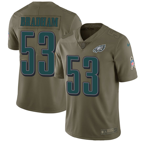 Delightful Eagles #53 Nigel Bradham Olive Men's Stitched NFL Limited 2017 Salute To Service Jersey For a short time available Don't miss your chance to own an Eagles jersey