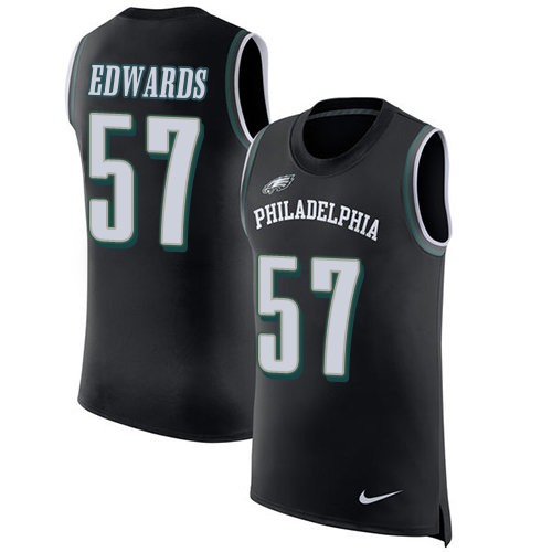 Premium Eagles #57 T. J. Edwards Black Alternate Men's Stitched NFL Limited Rush Tank Top Jersey Retailers boost your inventory Order these popular Eagles jerseys
