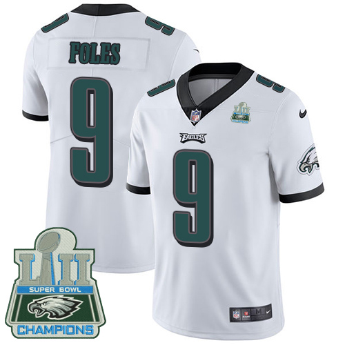 Stunning Eagles #9 Nick Foles White Super Bowl LII Champions Youth Stitched NFL Vapor Untouchable Limited Jersey Collectors this is a must have Add this Eagles jersey to your collection
