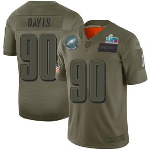 Premium Eagles #90 Jordan Davis Camo Super Bowl LVII Patch Men's Stitched NFL Limited 2019 Salute To Service Jersey Be among the first to own Order your Eagles jersey right away