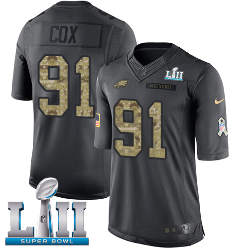 Superb Eagles #91 Fletcher Cox Black Super Bowl LII Youth Stitched NFL Limited 2016 Salute to Service Jersey Sports enthusiasts Seize the opportunity Order your Eagles jersey