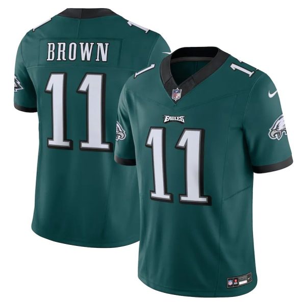 Stunning Philadelphia Eagles #11 A.J. Brown Men's Midnight Green Vapor F.U.S.E. Limited Jersey Act fast Only a few left Secure your Eagles jersey today