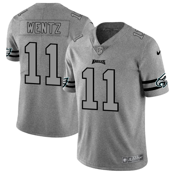 Superb Philadelphia Eagles #11 Carson Wentz Men's Gray Gridiron II Vapor Untouchable Limited NFL Jersey Hurry Exclusive offer Place your order for an Eagles jersey immediately