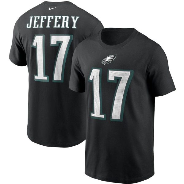 Exceptional Philadelphia Eagles #17 Alshon Jeffery Name & Number T Shirt Black Sports enthusiasts Seize the opportunity Order your Eagles jersey
