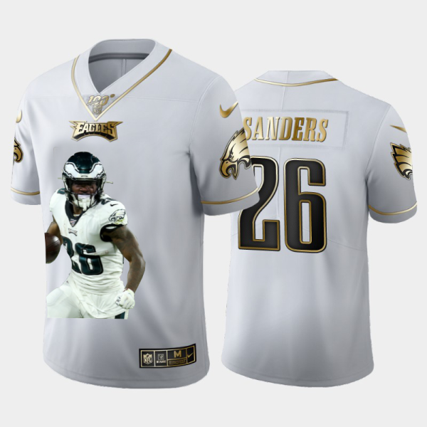 Superb Philadelphia Eagles #26 Miles Sanders Team Hero 1 Vapor Limited NFL 100 Jersey White Golden With high demand Order now to show your love for the Eagles