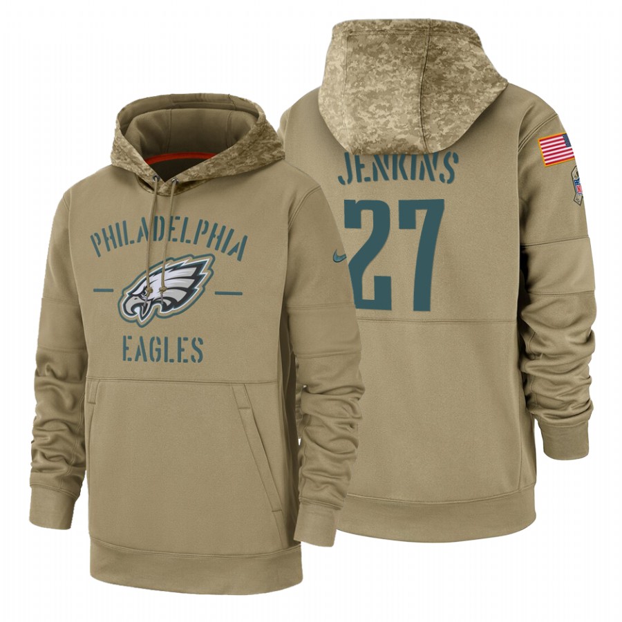 Fantastic Philadelphia Eagles #27 Malcolm Jenkins Tan 2019 Salute To Service Name & Number Sideline Therma Pullover Hoodie Hurry Exclusive offer Place your order for an Eagles jersey immediately