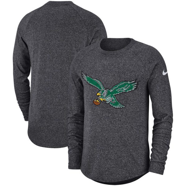 Delightful Philadelphia Eagles Fan Gear Marled Historic Raglan Long Sleeve T Shirt Charcoal Sports enthusiasts Seize the opportunity Order your Eagles jersey